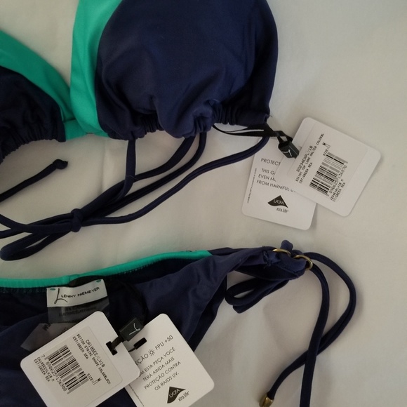 Lenny Neimeyer 2 Pce String Bikini Green Sea US M - Picture 5 of 6